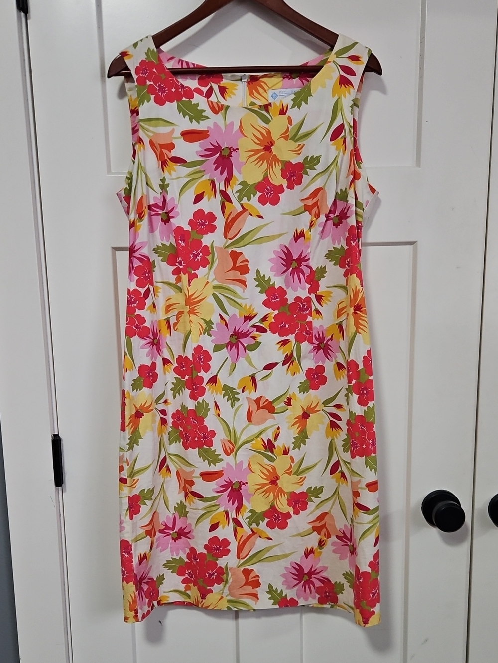 Eileen West Classic Floral Midi Dress Sleeveless Size 16